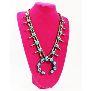 Navajo Native American signed VB squash blossom